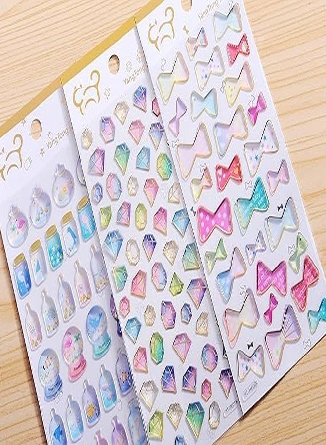 NVF Cute Bow & Gemstone Stickers Set | Decorative Scrapbooking Stickers for Journals, Planners & DIY Crafts - Image 1